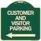 Signmission Customer and Visitor Parking W/ Left Arrow Heavy-Gauge Aluminum Sign, 18" x 18", G-1818-24216 A-DES-G-1818-24216 - alternate 1